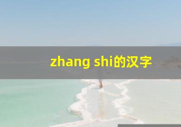 zhang shi的汉字